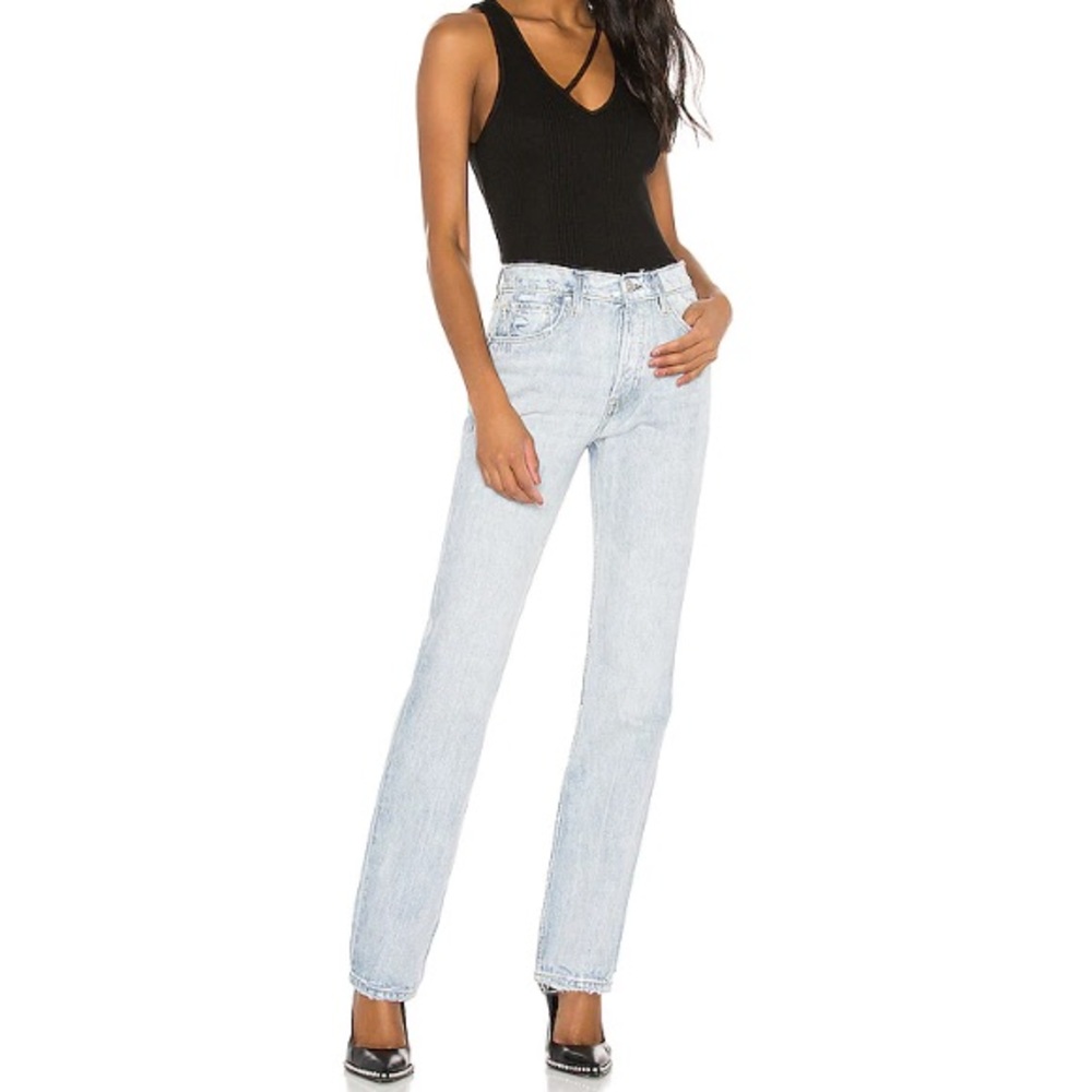 Hudson Thalia High Waist Distressed Loose Fit Jeans in Washed Out/Size 29